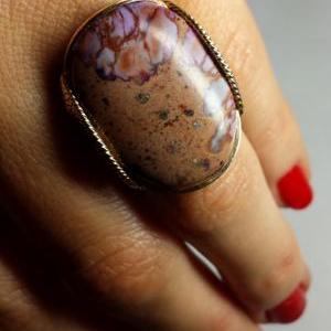 Purple Statement Ring, Nude Stone With Lilac..
