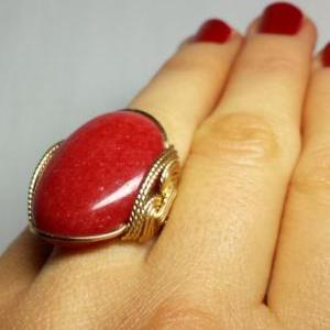 Red And Gold Statement Ring, San Francisco, Any..