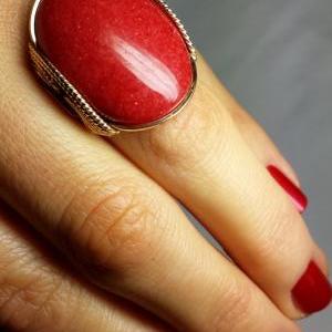 Red And Gold Statement Ring, San Francisco, Any..