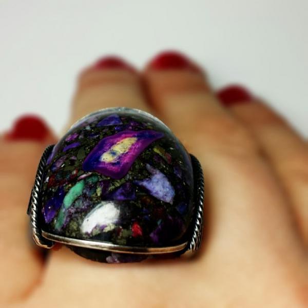 Galaxy Pyrite Ring, The Universe On Your Finger, Dark Sterling Silver