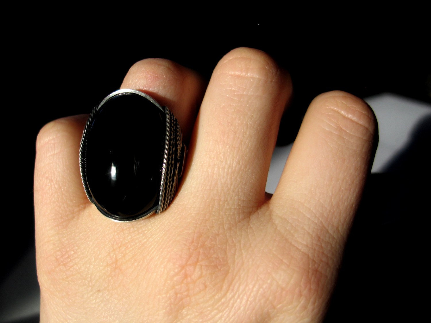 black stone ring woman silver black onyx ring retro ring black onyx ring ring for women black stone ring onyx black stone ring silver