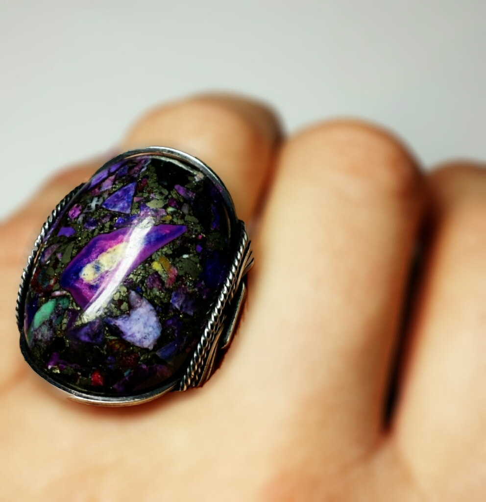 Galaxy Pyrite Ring, The Universe On Your Finger, Dark Sterling Silver